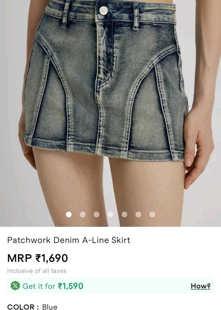 Denim A-Line Mini Skirt