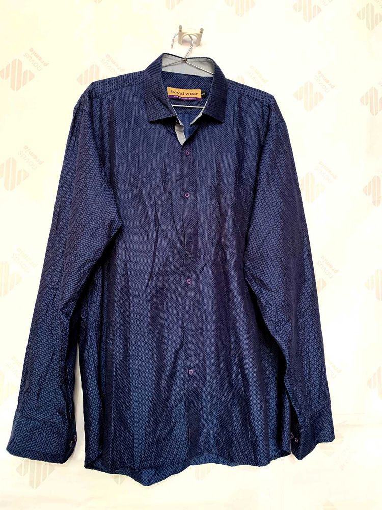 Navy Blue Printed Shirt
