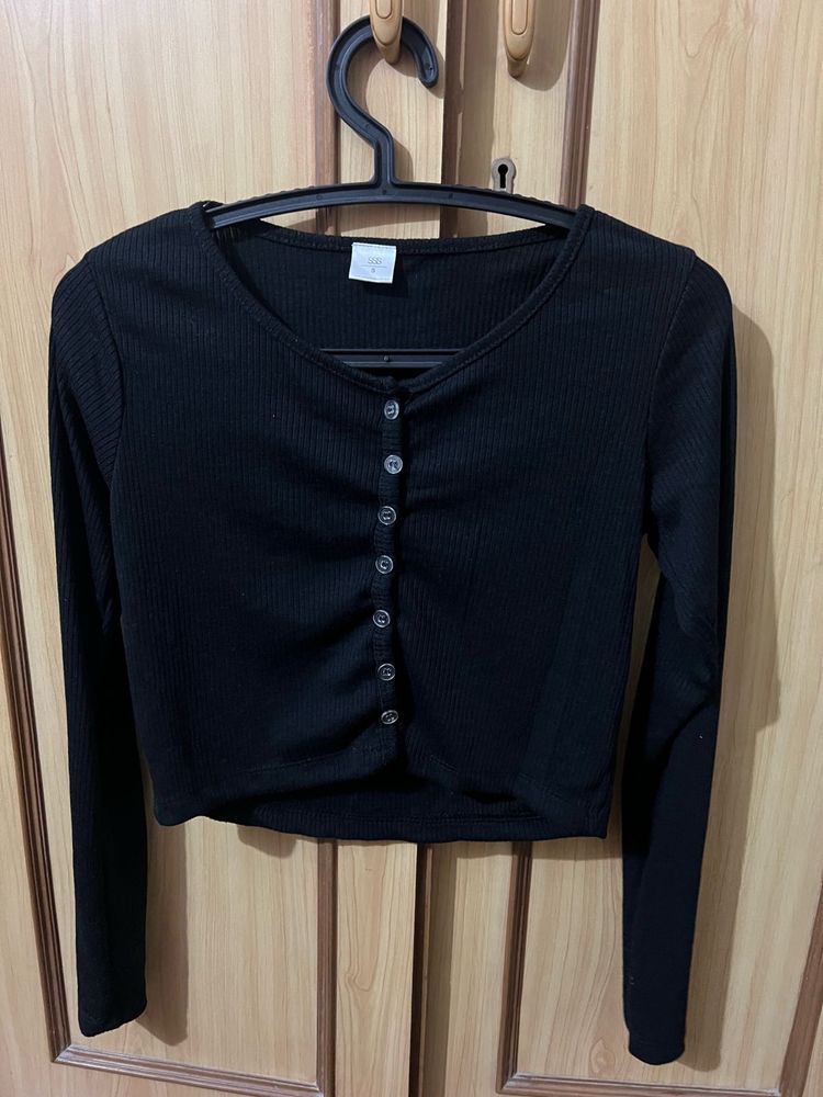 Black Long Sleeve Top- S