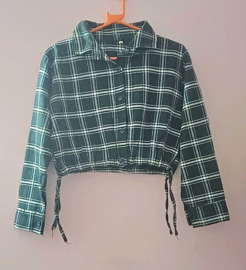 Black Plaid Crop Top