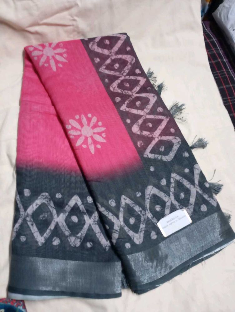 lenin Elegant Pink Saree