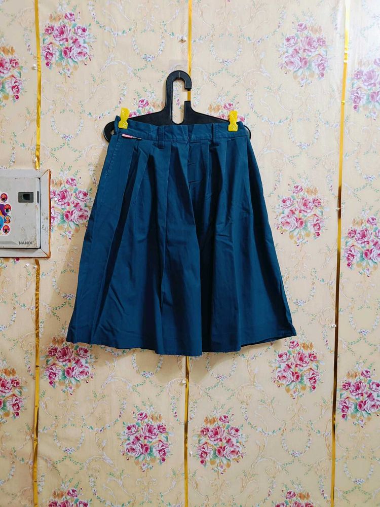 Teal Pleated Skirt