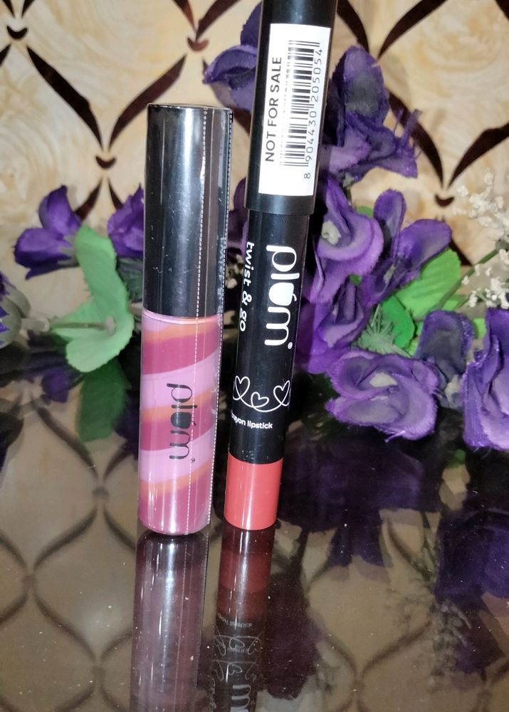 Plum Lipstick Lipgloss Combo