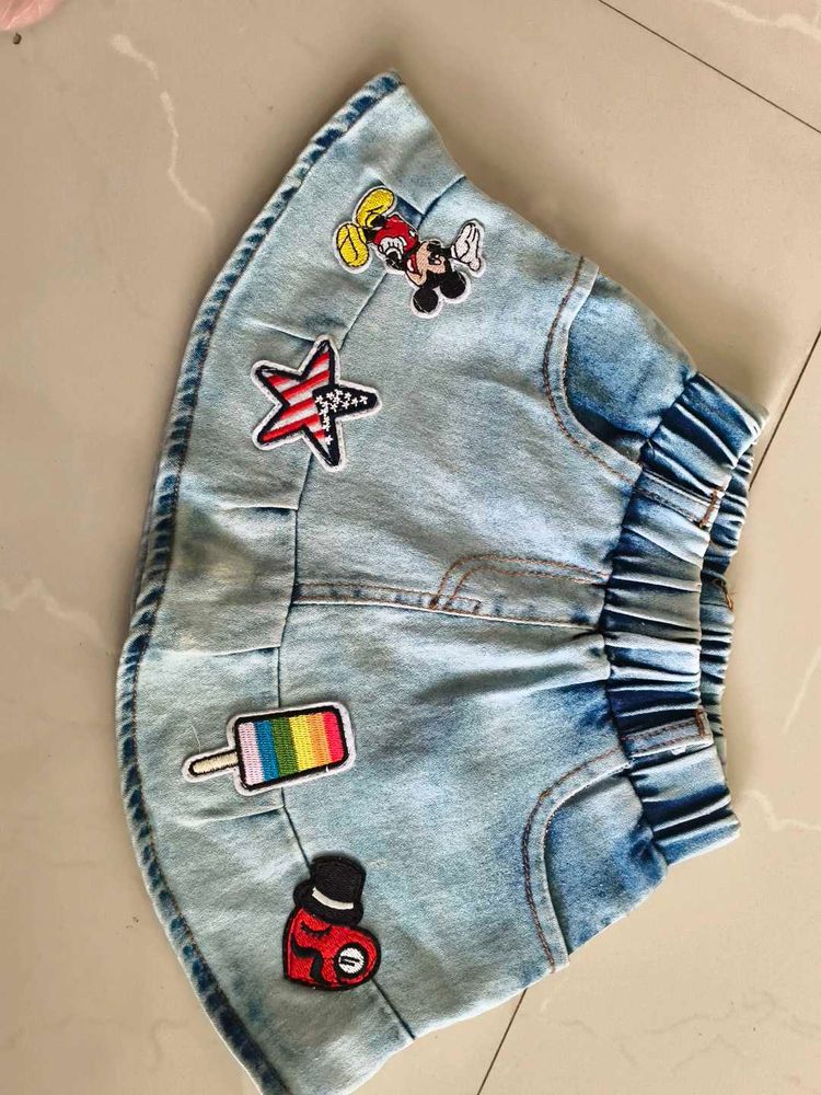 Denim Short Skirt