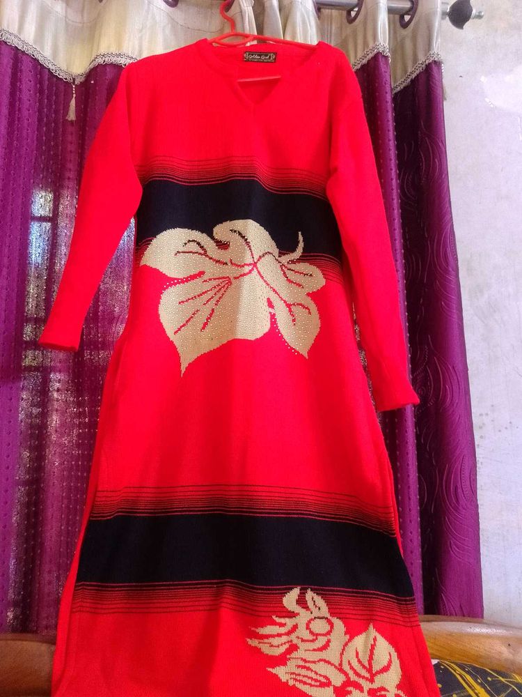 Red Floral Print Dress