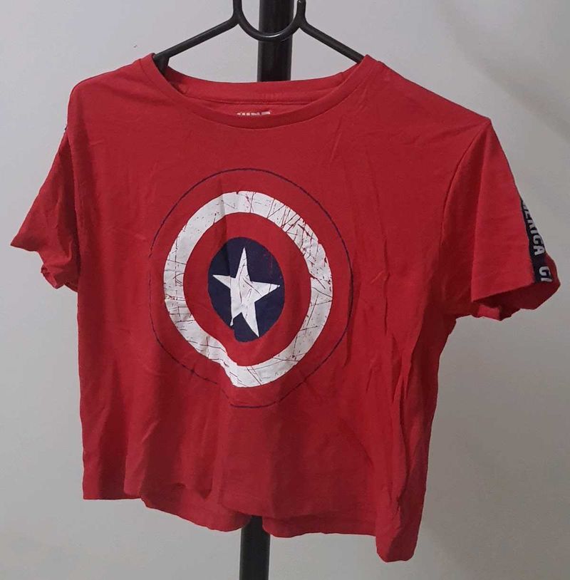 Captain America Shield Crop Top