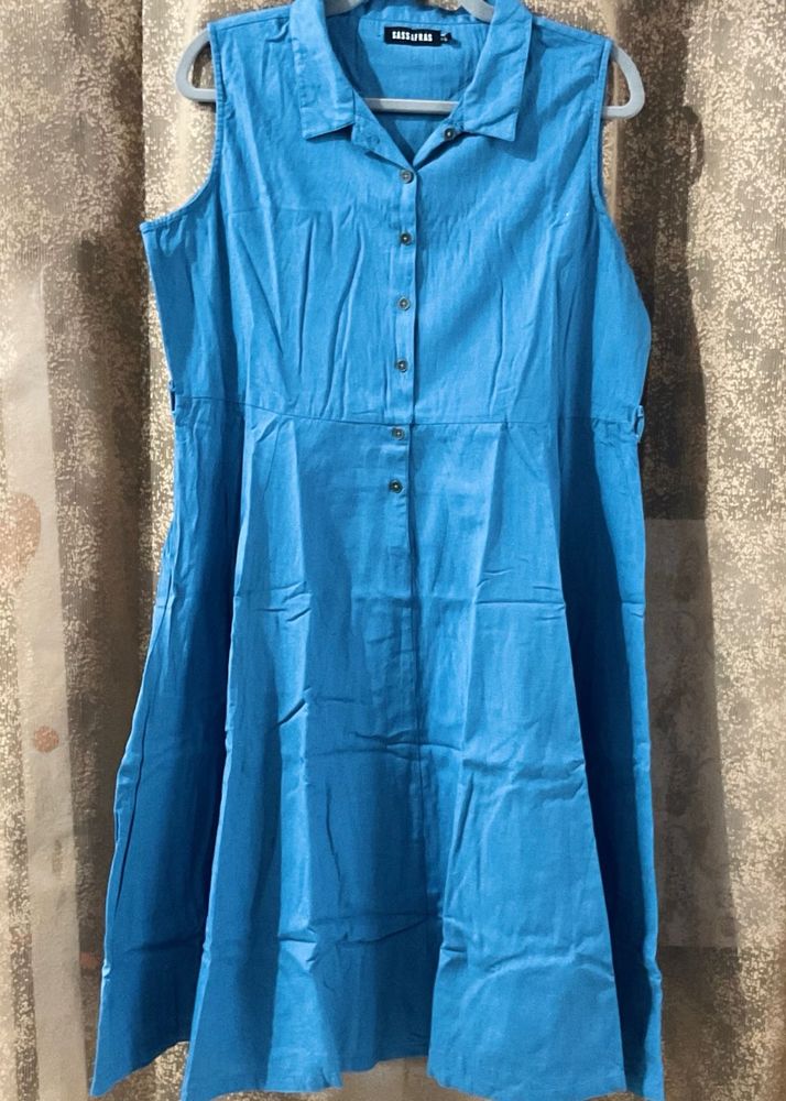 SASSAFRAS - Blue Sleeveless Dress