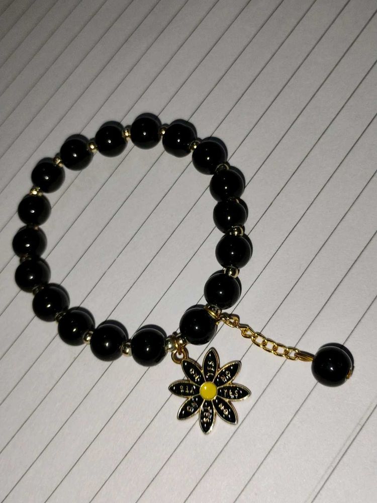 Black Beaded Bracelet