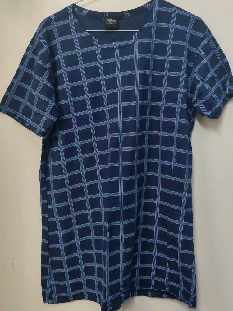 Checkered Navy T-Shirt