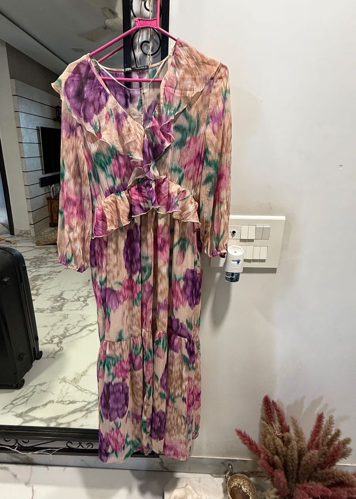 Multicolour Feminine Maxi Dress From Zara