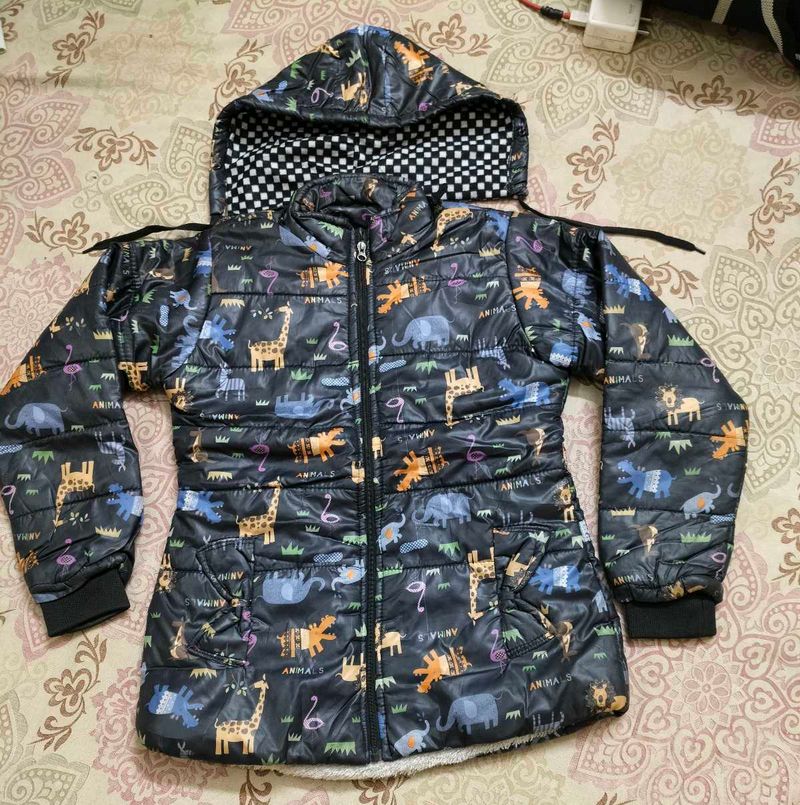 Animal Print Puffer Jacket