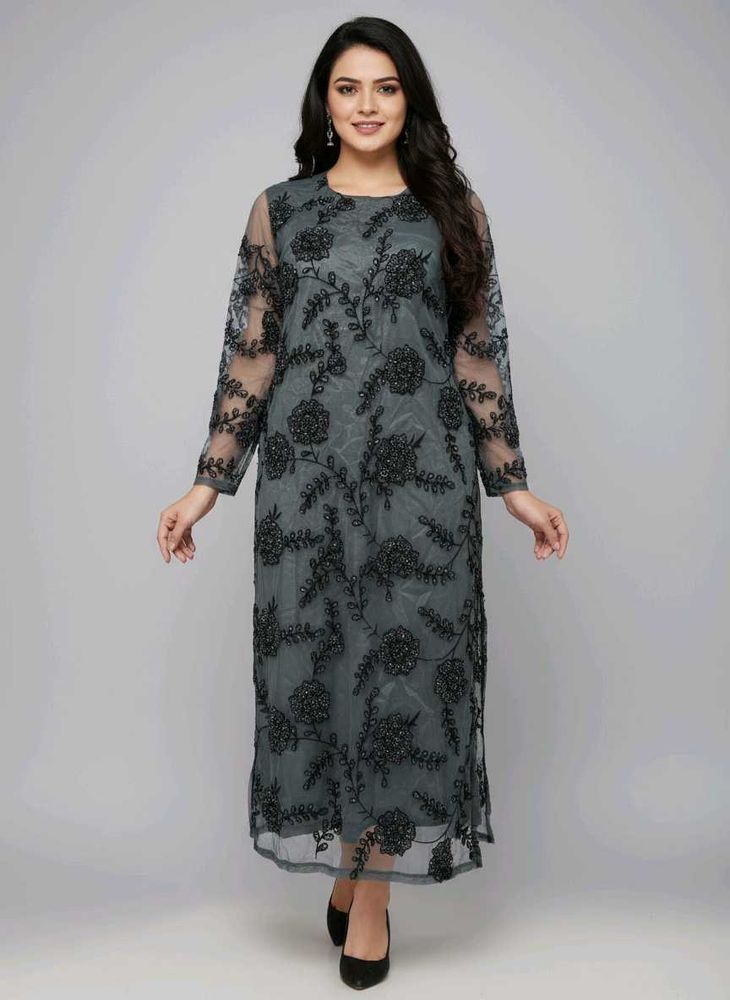 Elegant Grey stone work kurti