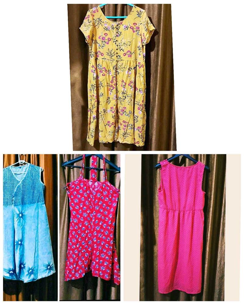Combo Of 4 Dresses Size 40 inches