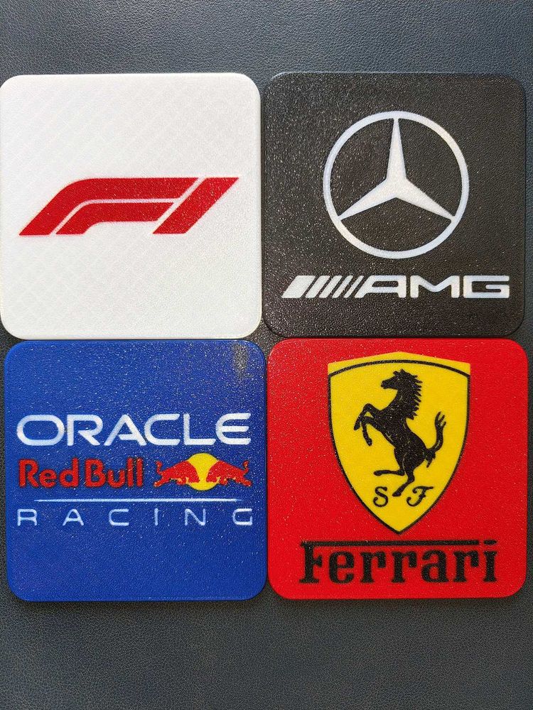 3D printed F1 Team Coasters (Set of 4)