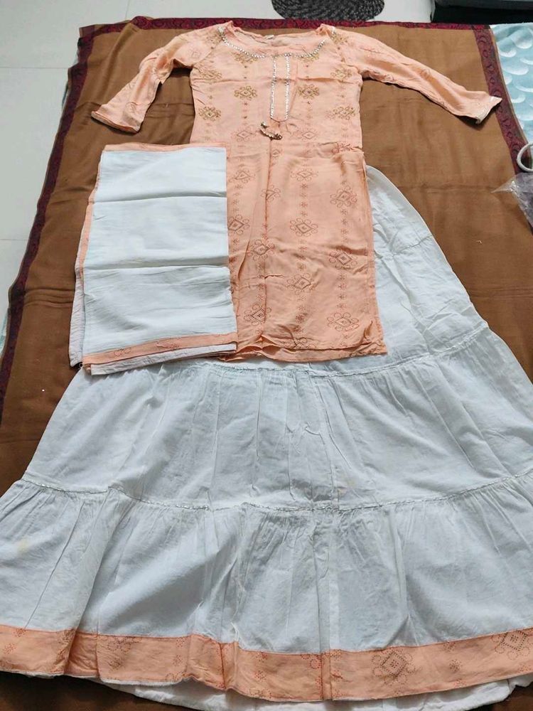 Peach Kurta Set