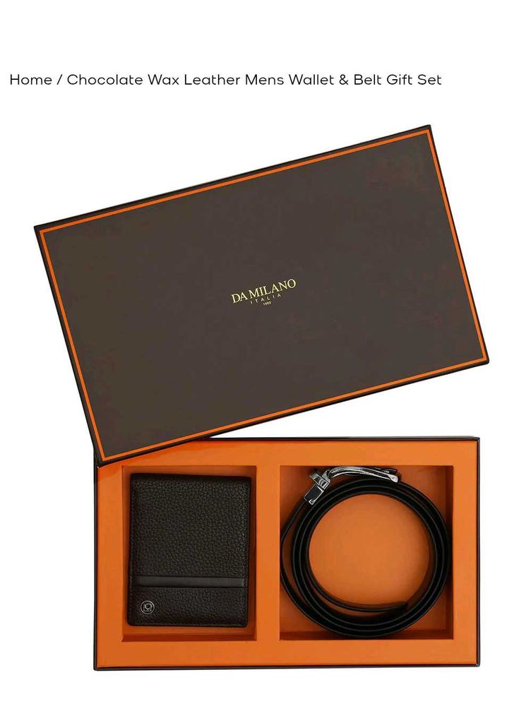 Da Milano Leather Wallet &amp; Belt Set