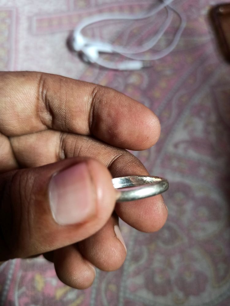 Silver Ring Don&#39;t Know The Size It&#39;s Maybe 17 18 In Size Very Thik Ring