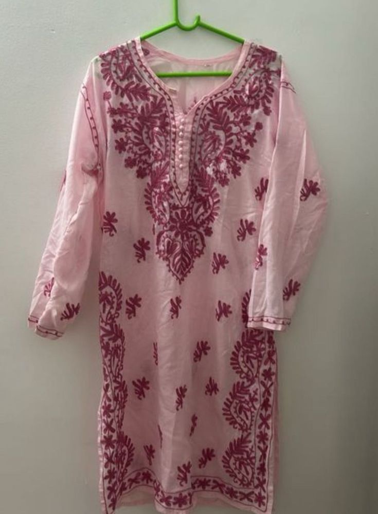 Pink Embroidered Kurta