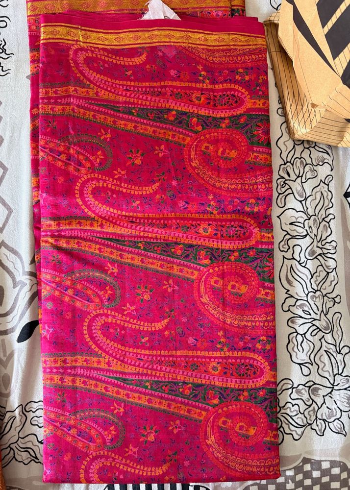 Pink Paisley Silk Saree