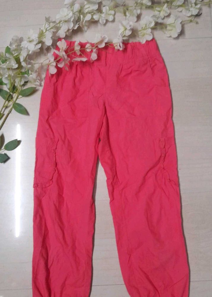 Red Casual Fit  3 Quartered Joggers