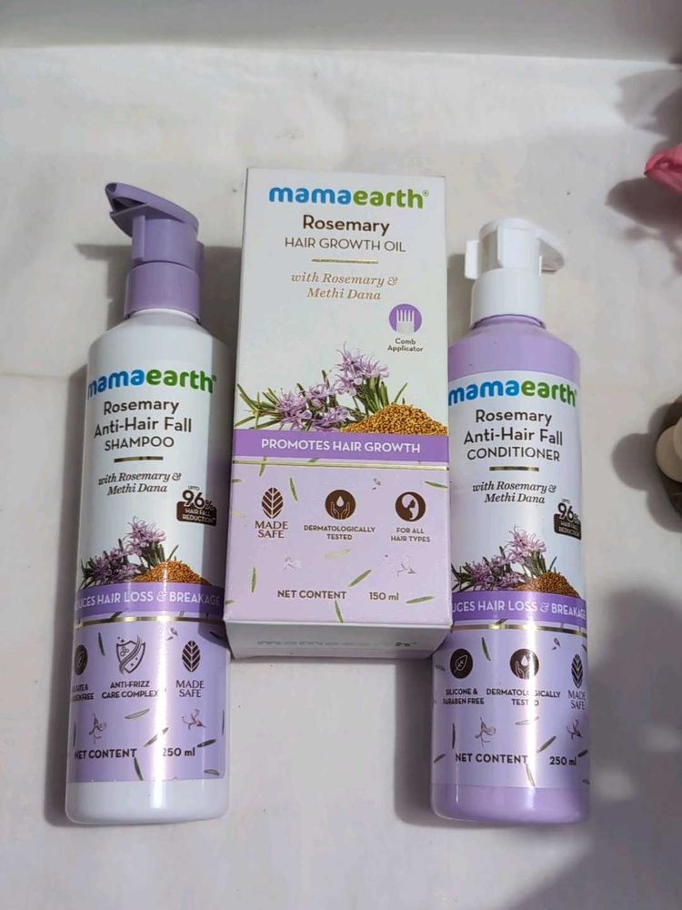 Mamaearth Shampoo And Conditioner Oil Combo