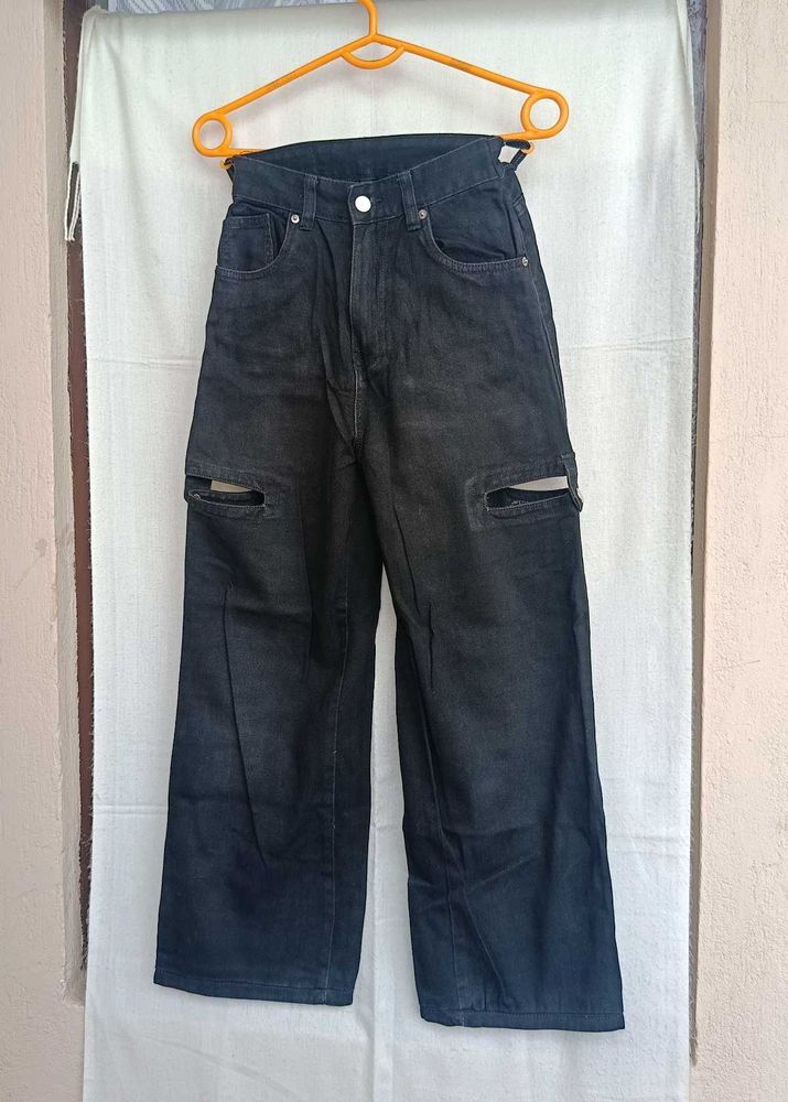 Black Cut Out Pants