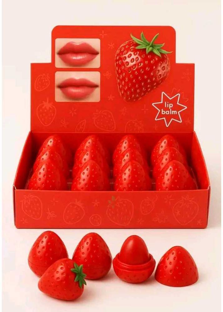 Pack Of 4 Cute Strawberry Lip Balm