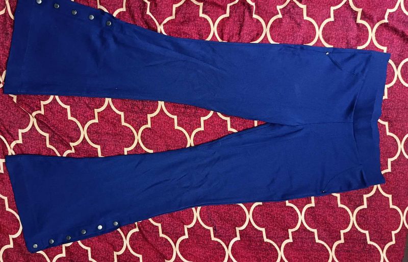 Navy Blue Flared Bell-Bottom Pants