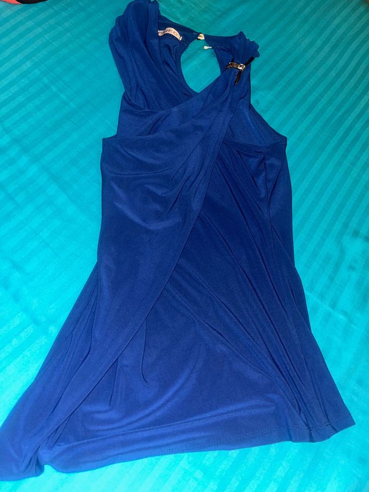 Elegant Blue Asymmetrical Top