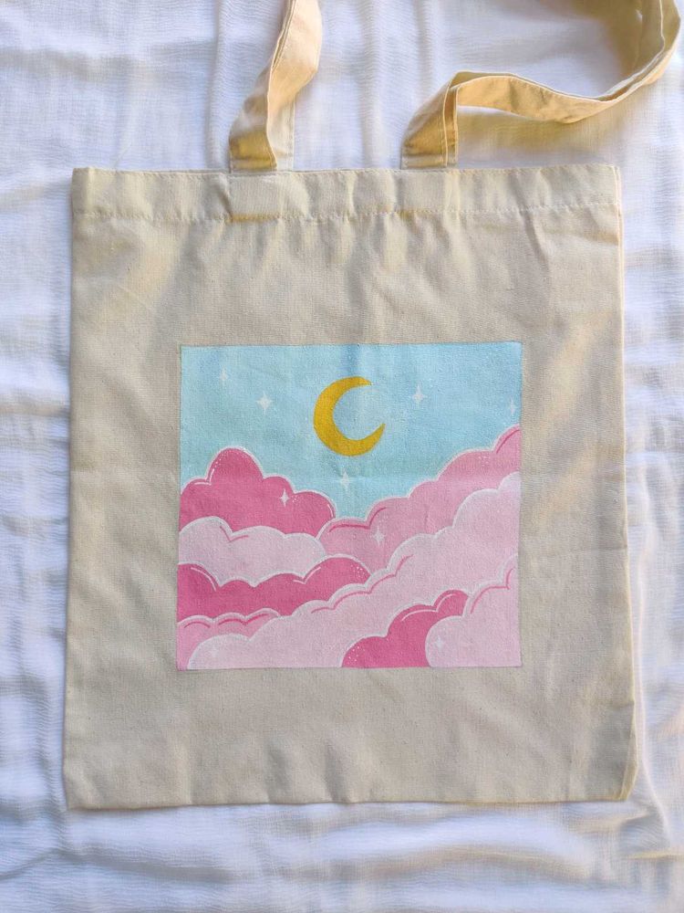 Cute Moon &amp; Clouds Tote Bag🌜💖