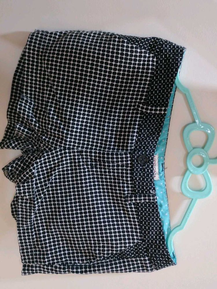 Black Cotton Shorts