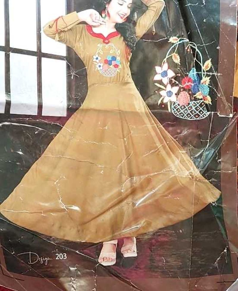 Mahendi Green Rajwadi One piece kurti