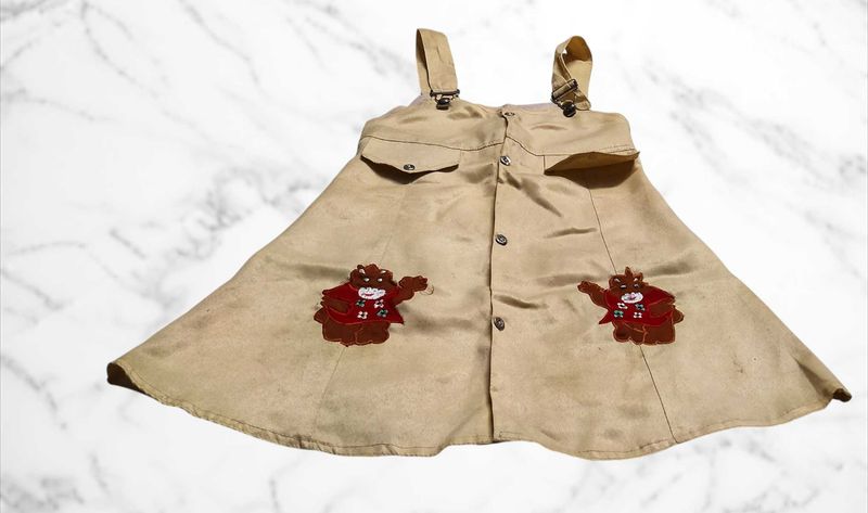 Cute Bear Applique Tunic Dress