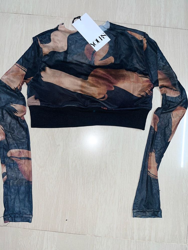 Trendy Mesh Crop Top