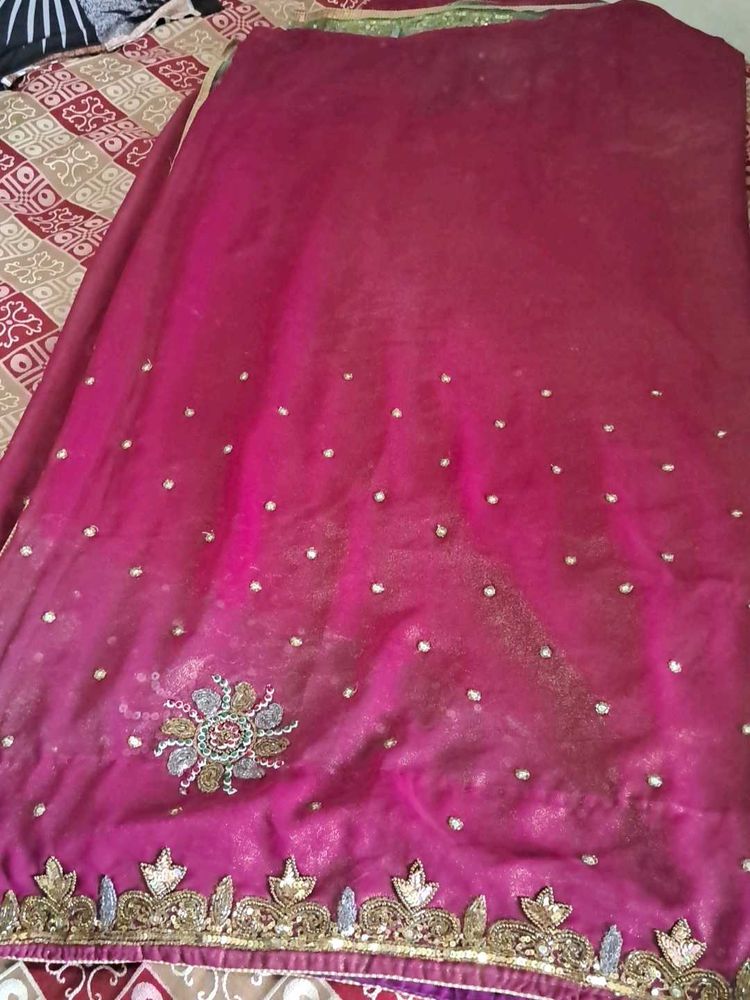 Heavy Work Simmer Saree1