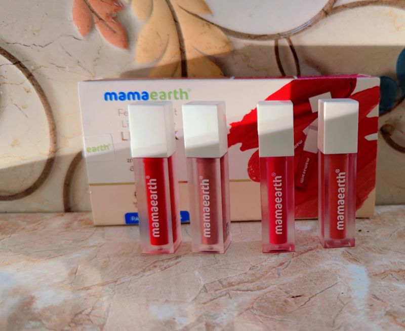 Mama earth 4 Minis Liquid Matte Lipstick 💄