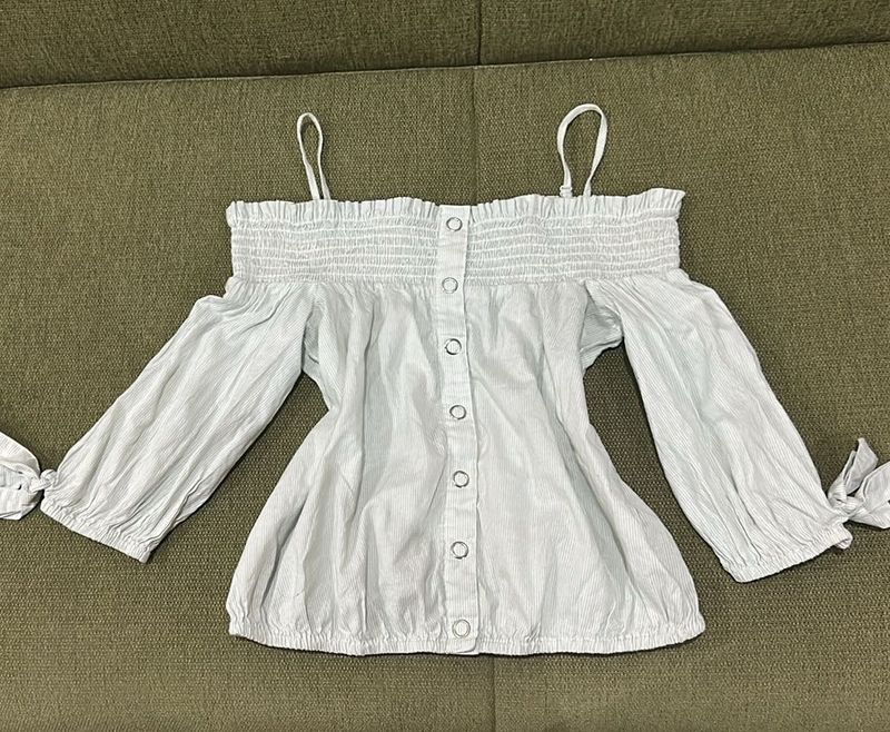 Old Money Striped Drop Shoulder Top