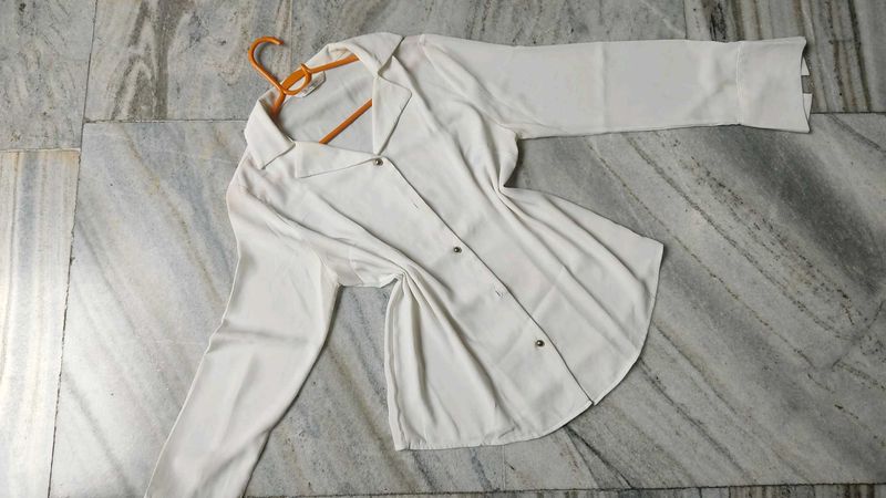 White Button-Down Top