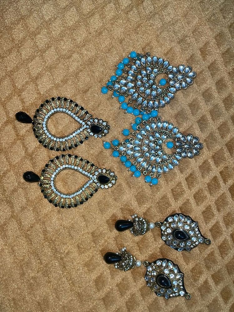 Ethnic Earrings Set Of 3