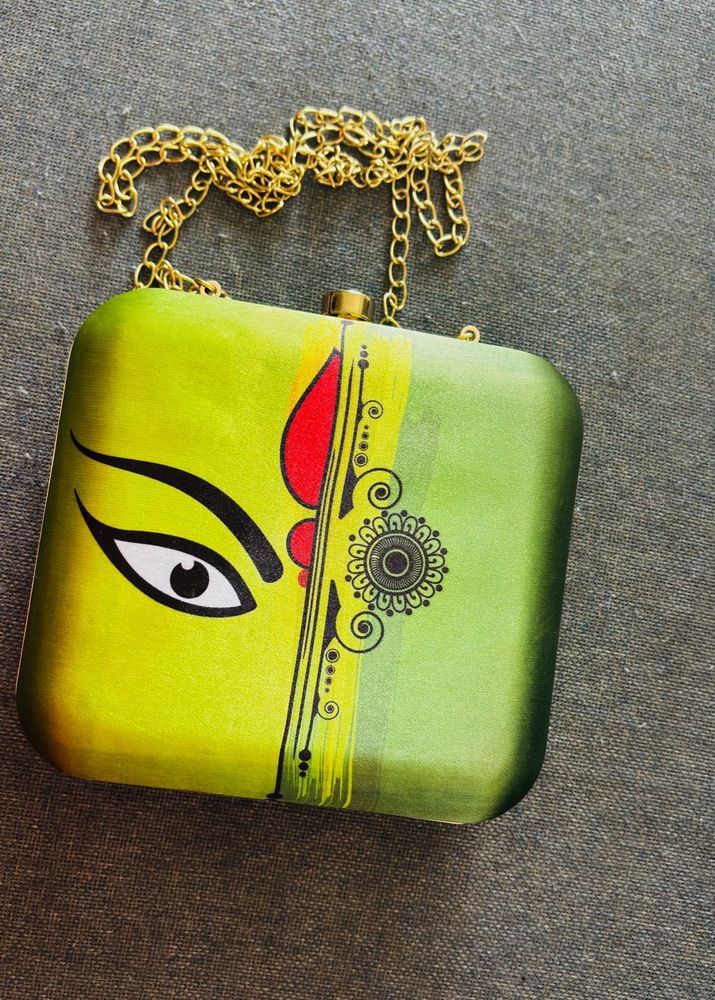Handcrafted Durga Art Clutch