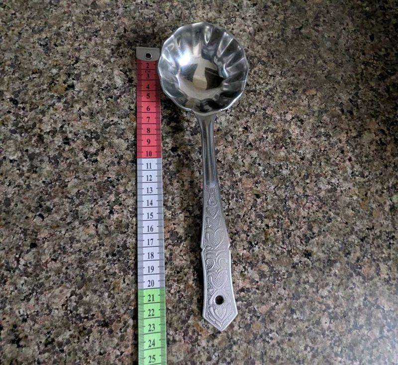 stainless steel flower shape serving ladle.