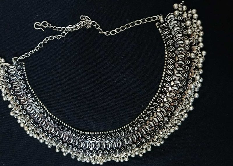 Boho Silver Statement Necklace