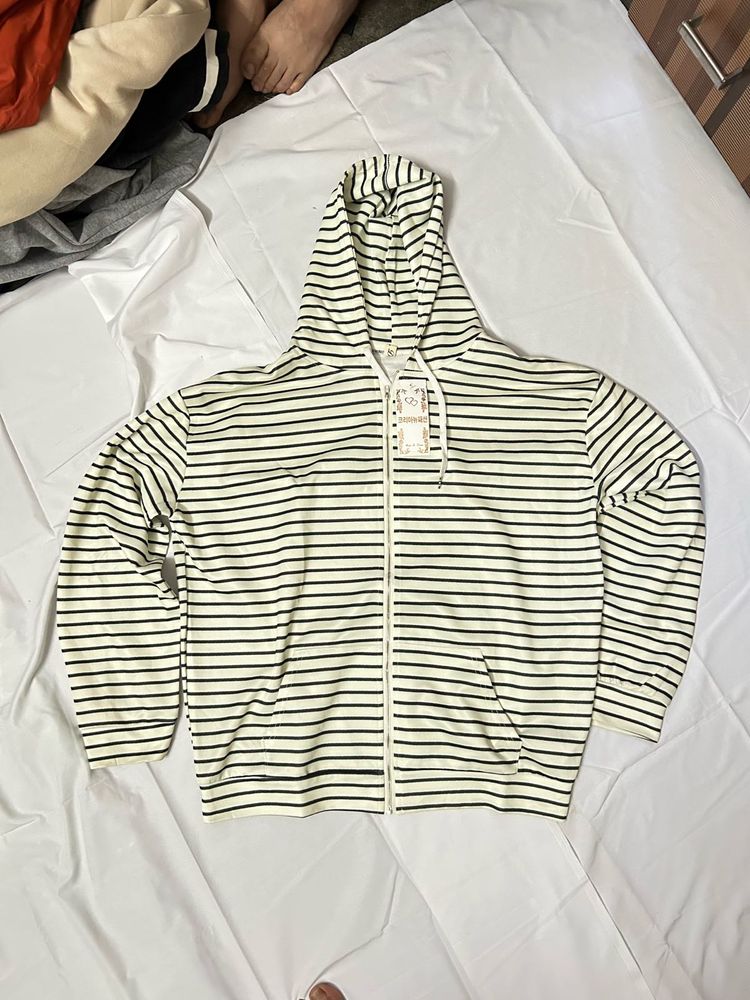 Striped Zip-Up Hoodie