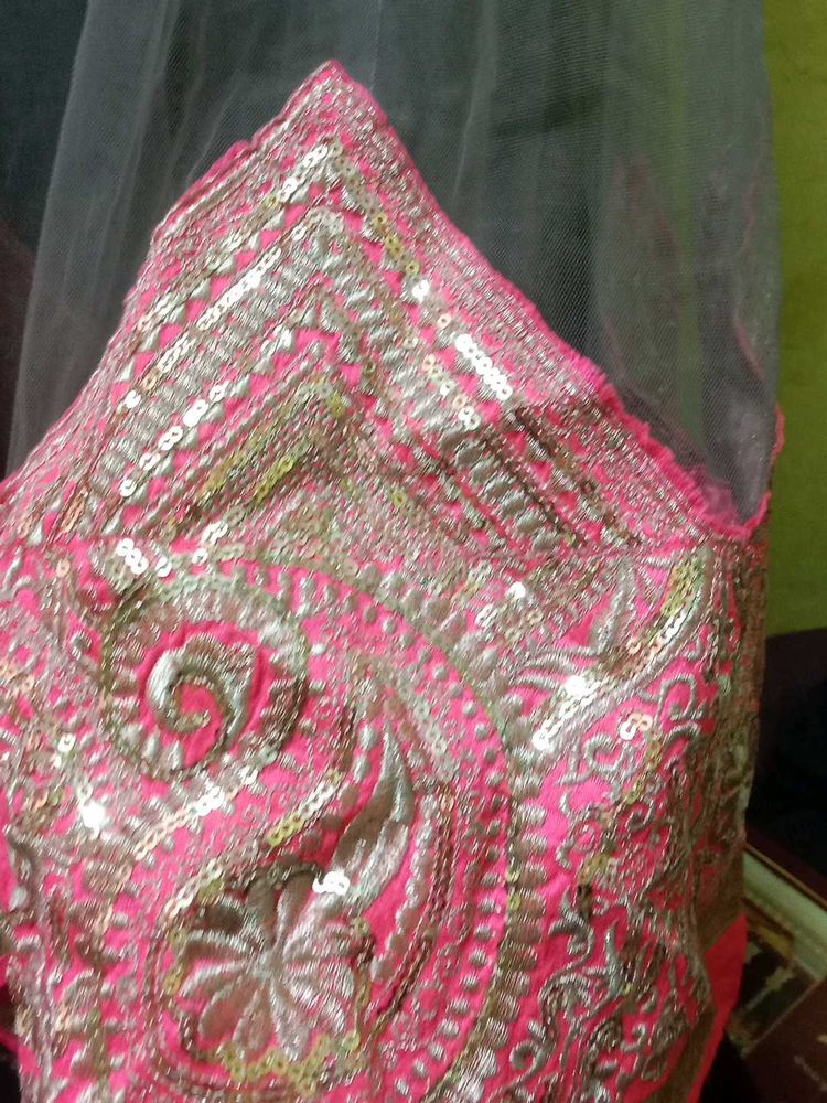 Pink &amp; Silver Embellished Fabric