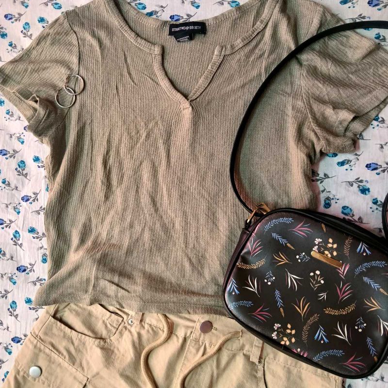 Aesthetic Olive Crop Top