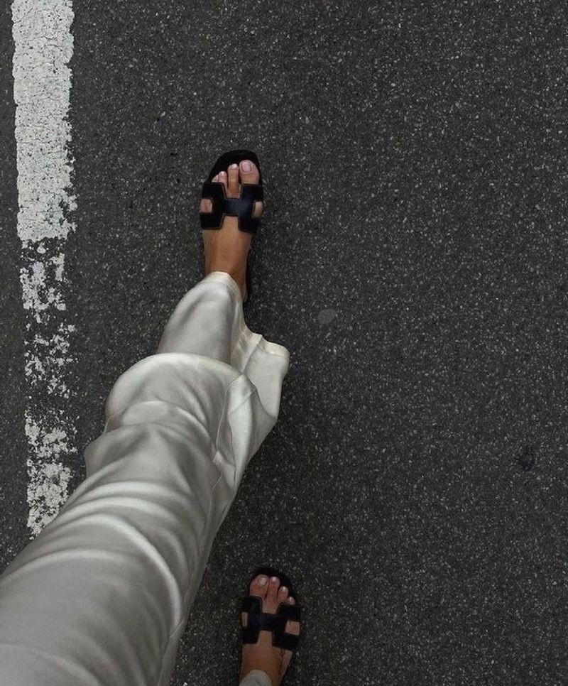 Old Money Black Slip-On Sandal AestheticFlats