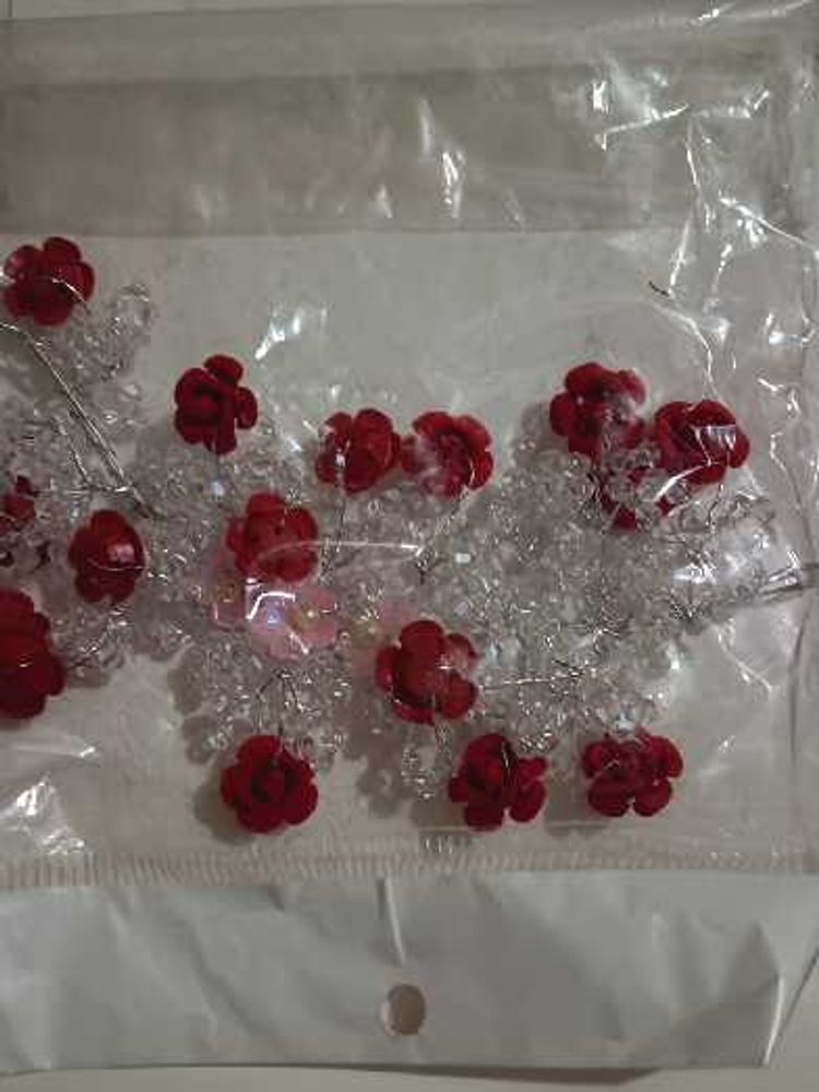Red Floral Hair Accessories