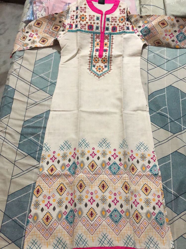 Cream And Black Kurtas