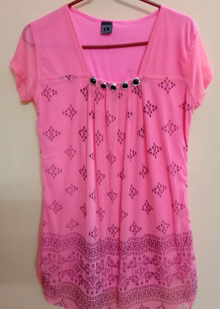 Brand New Peach With Black Designed S Size Top