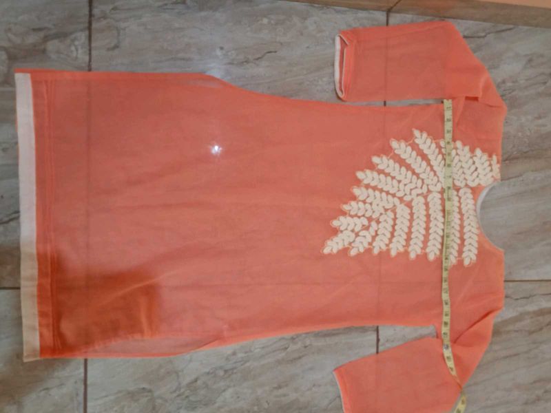 Peach Embroidered Tunic